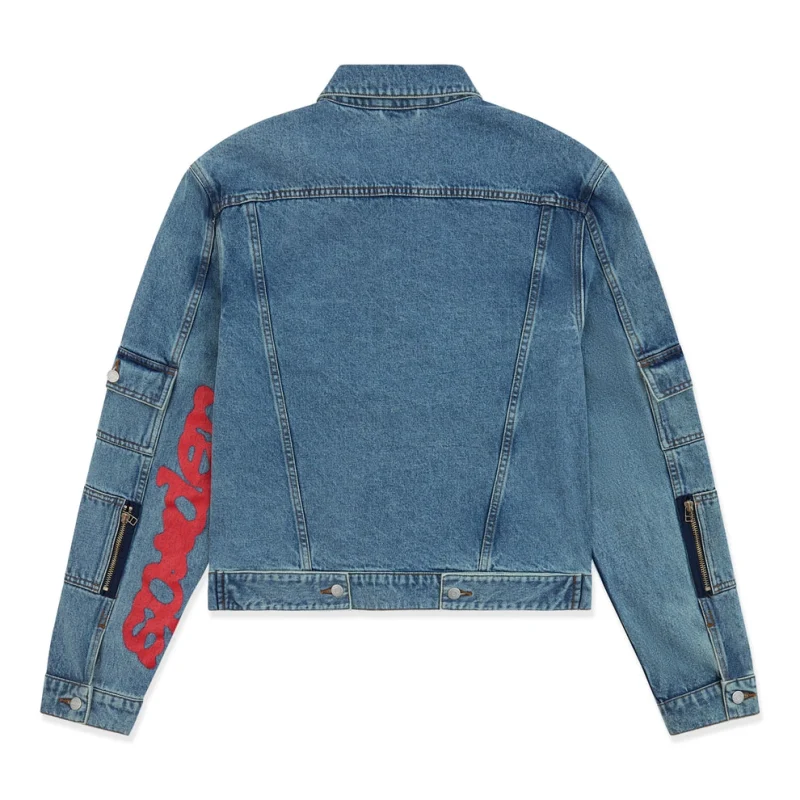 Sp5der Denim V3 Truck Light Wash Jacket 12