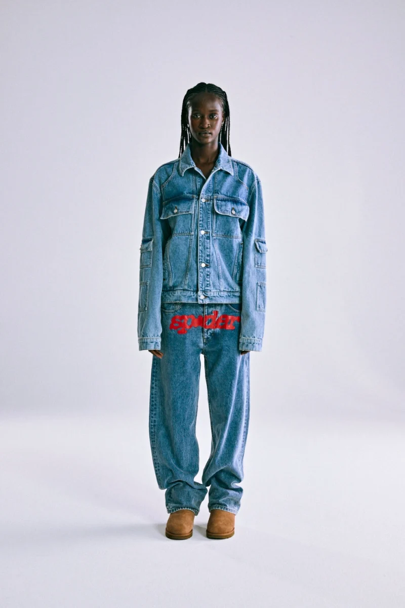 Sp5der Denim V3 Truck Light Wash Jacket 3