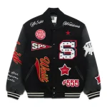 Sp5der District V Varsity Black Jacket