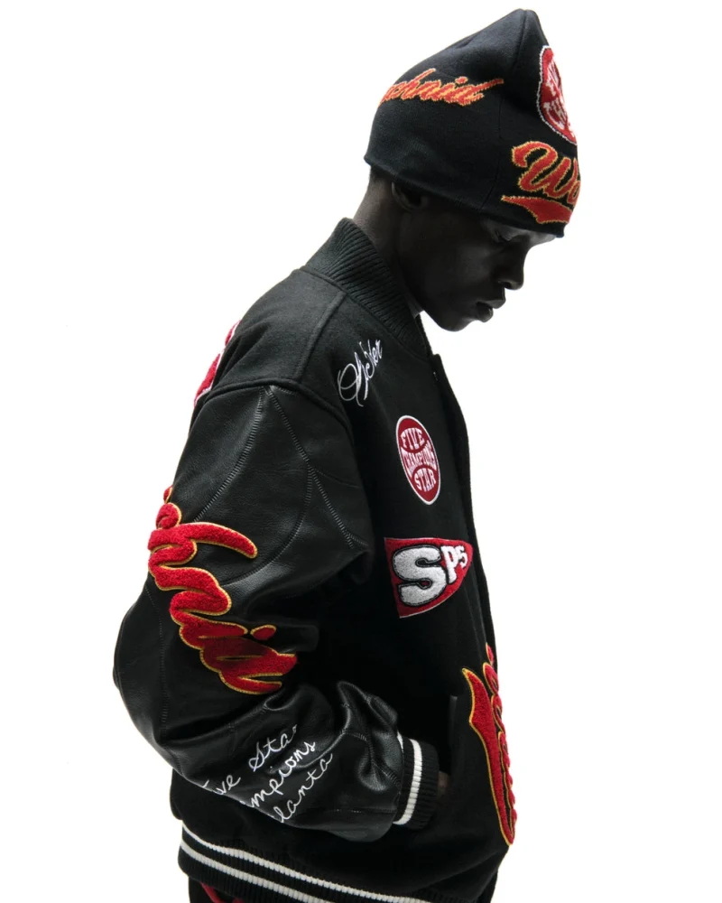 Sp5der District V Varsity Black Jacket 5