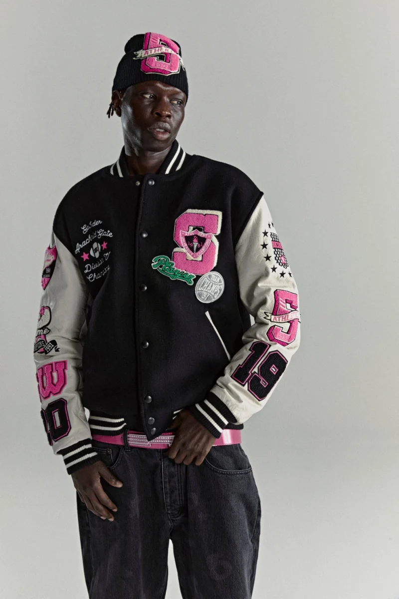 Sp5der Division 5 Varsity Black Jacket 1
