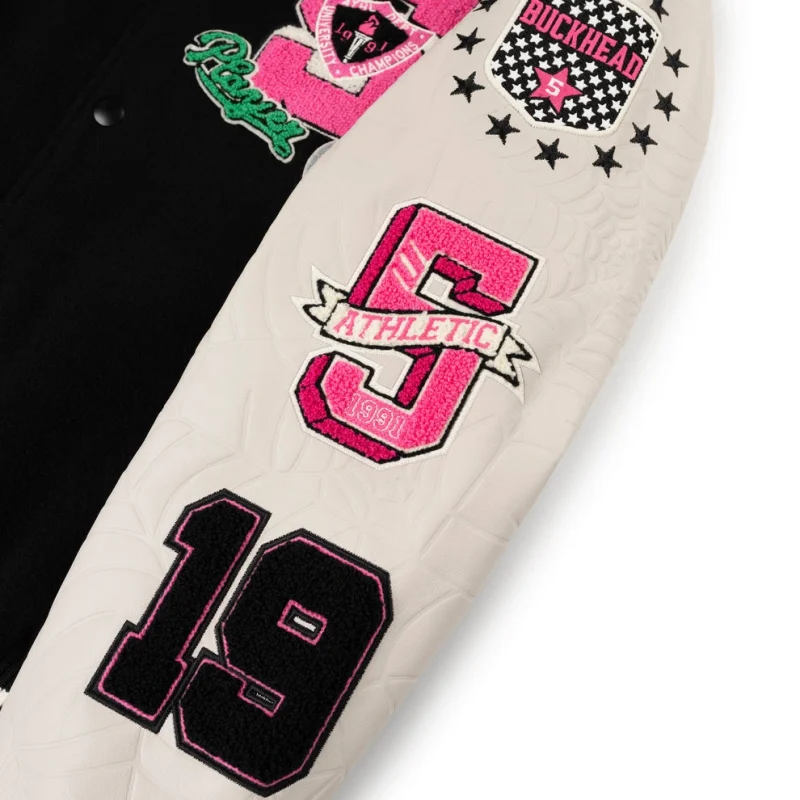 Sp5der Division 5 Varsity Black Jacket 10