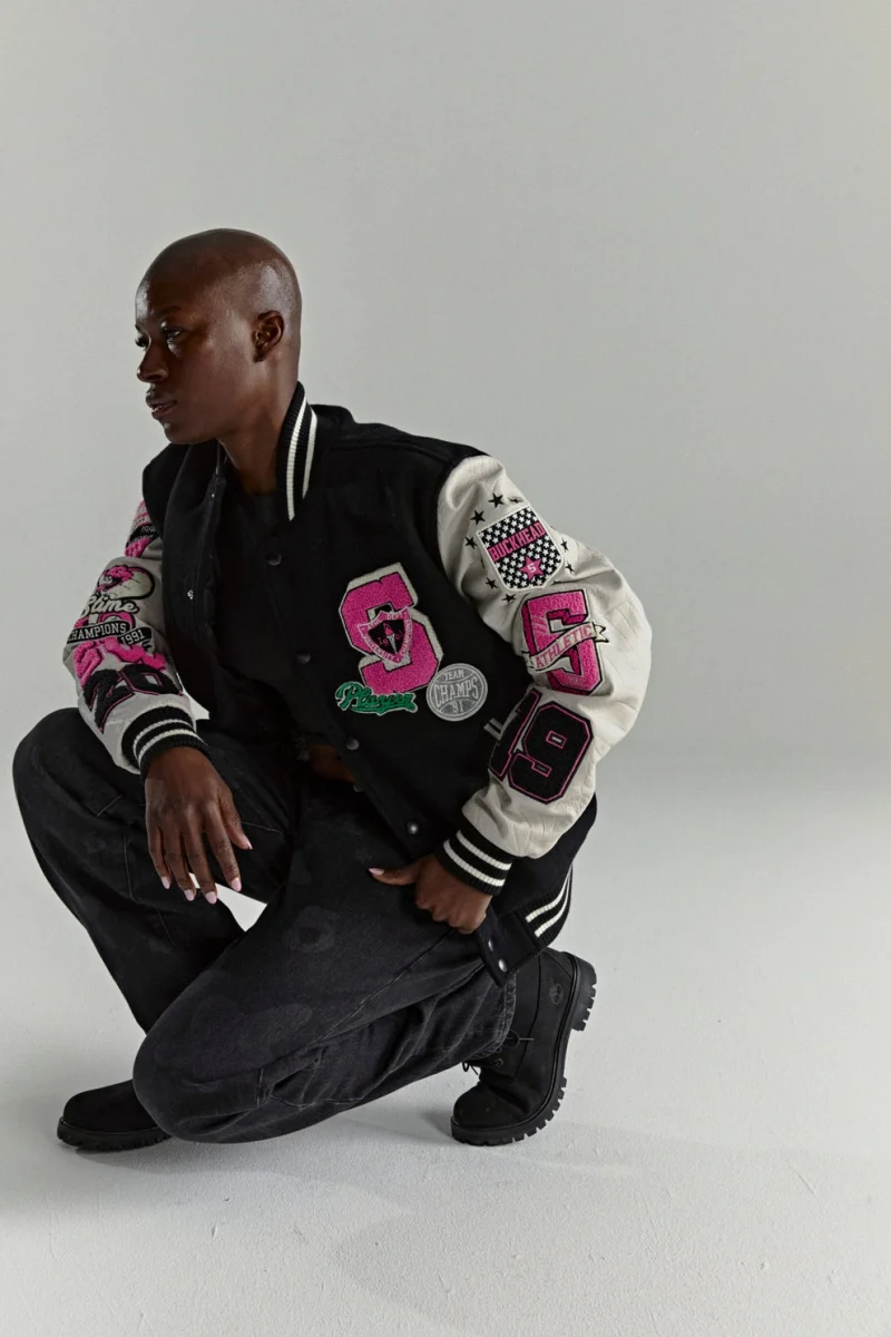 Sp5der Division 5 Varsity Black Jacket 2