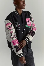 Sp5der Division 5 Varsity Black Jacket 3