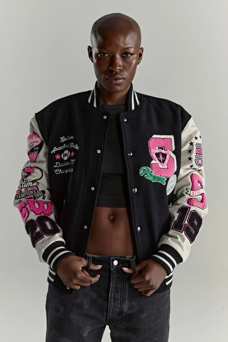 Sp5der Division 5 Varsity Black Jacket 6