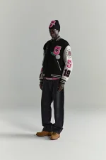 Sp5der Division 5 Varsity Black Jacket 8