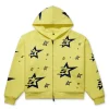 Sp5der Double Layer 5star Zip Yellow Hoodie