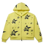 Sp5der Double Layer 5star Zip Yellow Hoodie