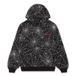 Sp5der Embroidered Aop Black Hoodie