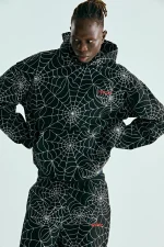 Sp5der Embroidered Aop Black Hoodie 2