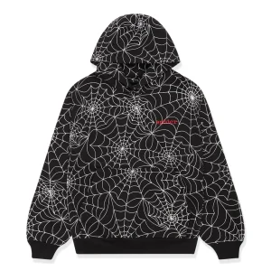 Sp5der Embroidered Aop Black Hoodie