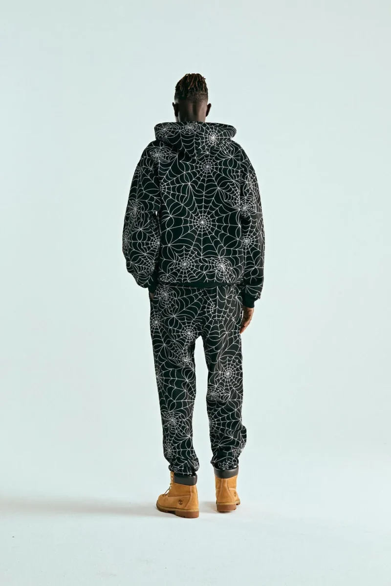 Sp5der Embroidered Aop Black Hoodie 4