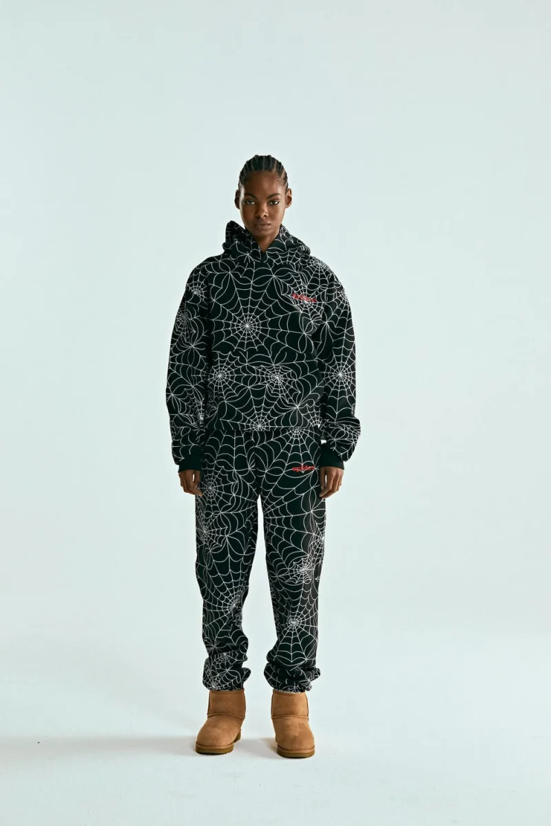 Sp5der Embroidered Aop Black Hoodie 5