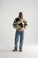 Sp5der Faux Fur Cow Print Jacket 10