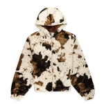 Sp5der Faux Fur Cow Print Jacket