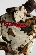Sp5der Faux Fur Cow Print Jacket 3