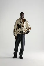 Sp5der Faux Fur Cow Print Jacket 4