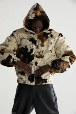 Sp5der Faux Fur Cow Print Jacket 5