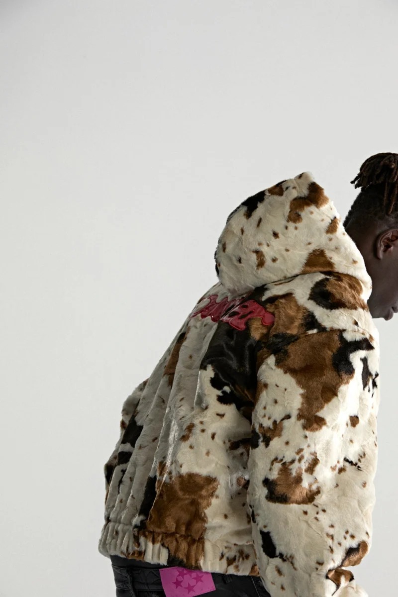 Sp5der Faux Fur Cow Print Jacket 6