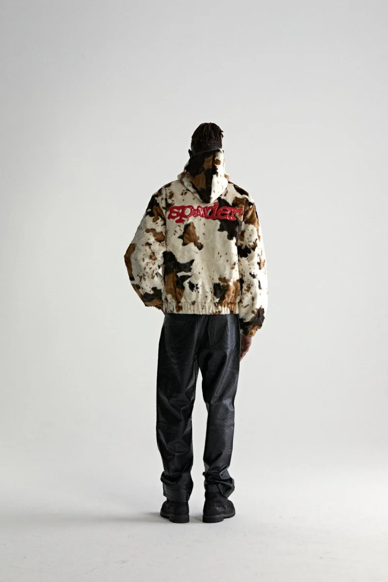 Sp5der Faux Fur Cow Print Jacket 9
