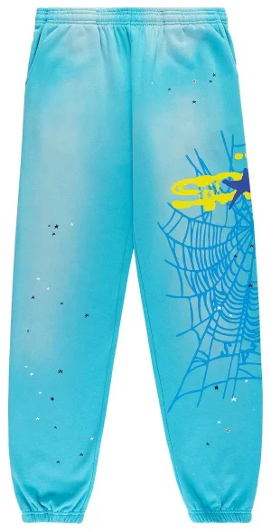 Sp5der Heavy Web Cyan Sweatpant