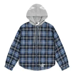 Sp5der Hooded Zip Flannel Shirt Jacket