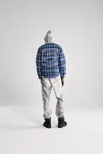 Sp5der Hooded Zip Flannel Shirt Jacket 4