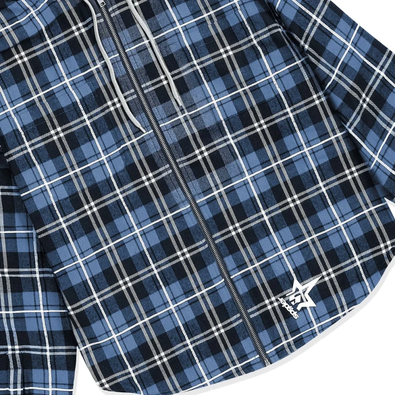 Sp5der Hooded Zip Flannel Shirt Jacket 6