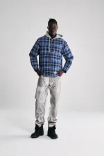 Sp5der Hooded Zip Flannel Shirt Jacket 7