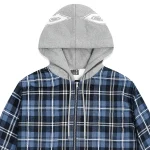 Sp5der Hooded Zip Flannel Shirt Jacket 8