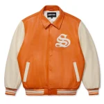 Sp5der Leather Varsity Jacket