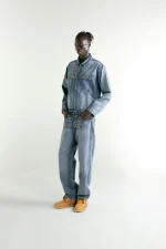 Sp5der Light Blue Wash Denim Work Jacket 2