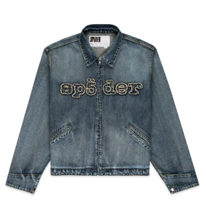 Sp5der Light Blue Wash Denim Work Jacket