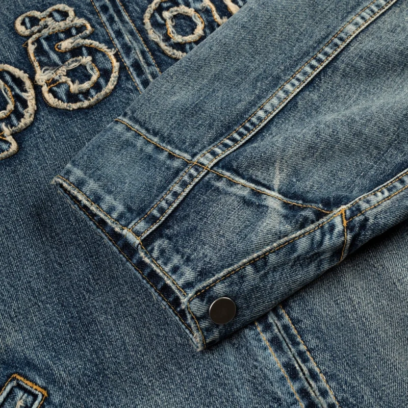 Sp5der Light Blue Wash Denim Work Jacket 6