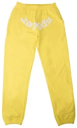 Sp5der Logo Print Yellow Sweatpant