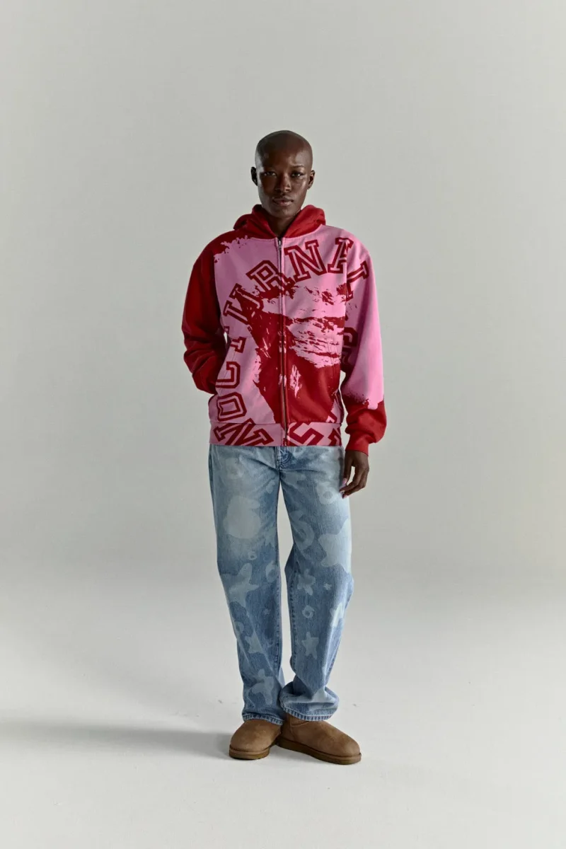 Sp5der Nocturnal Zip Red Hoodie 9
