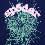 sp5der og web hoodie blue center