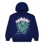 sp5der og web hoodie blue