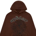 sp5der og web hoodie brown front close