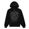 Sp5der Og Web Studded Zip Black Hoodie