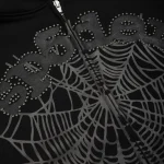 Sp5der Og Web Studded Zip Black Hoodie 6