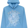sp5der og web v2 hoodie dusty blue