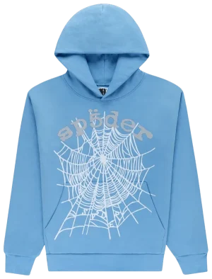 sp5der og web v2 hoodie dusty blue