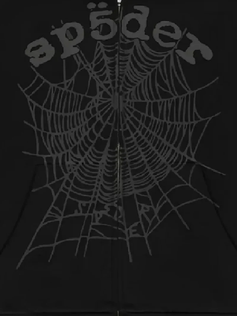 sp5der og web v2 phantom hoodie – black center