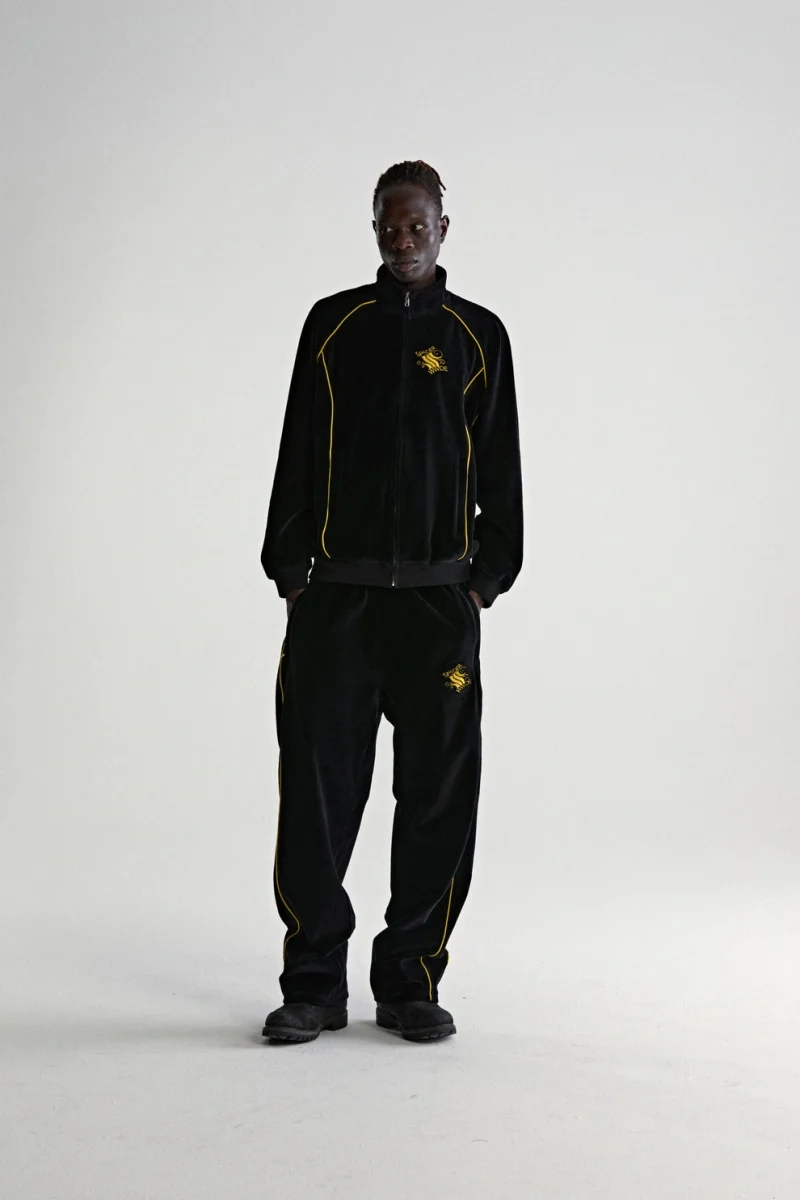 Sp5der Outline Velour Track Black Jacket 10
