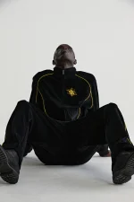 Sp5der Outline Velour Track Black Jacket 2