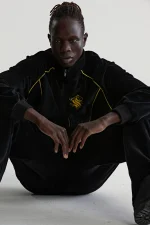 Sp5der Outline Velour Track Black Jacket 3