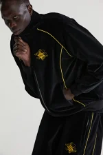 Sp5der Outline Velour Track Black Jacket 4