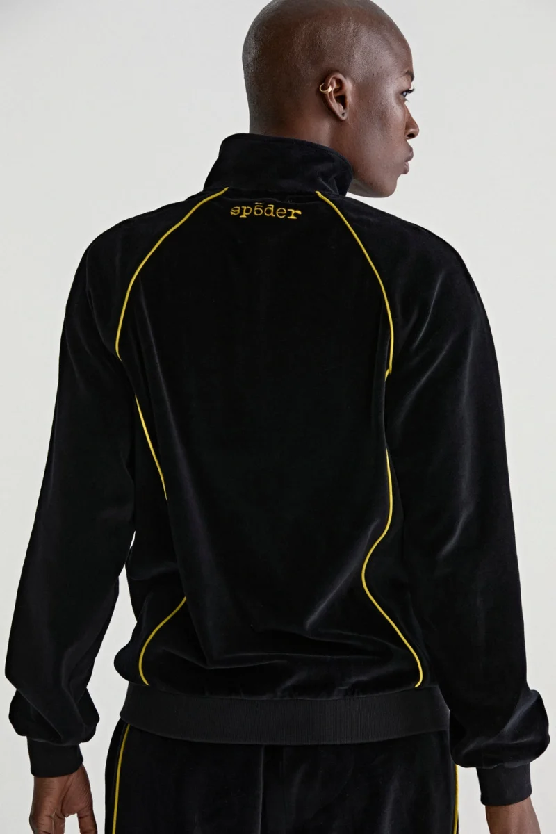 Sp5der Outline Velour Track Black Jacket 5