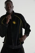 Sp5der Outline Velour Track Black Jacket 6